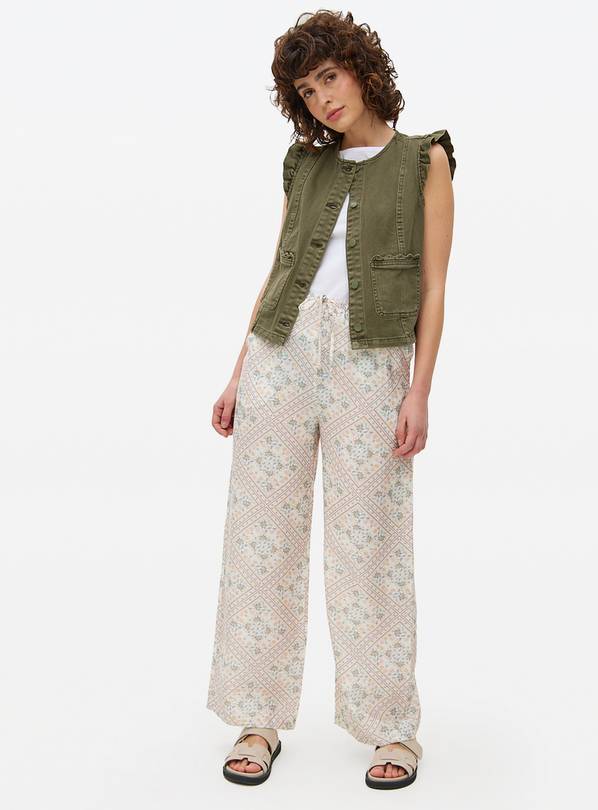 Tile Print Wide Leg Trousers 10